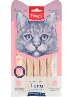 Wanpy Ton Balıklı&Karidesli Krema Kedi Ödülü 14Gr*5 Adet