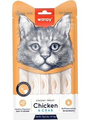 Wanpy Tavuk & Yengeç Kedi Krema Ödül Maması 5x14 gr