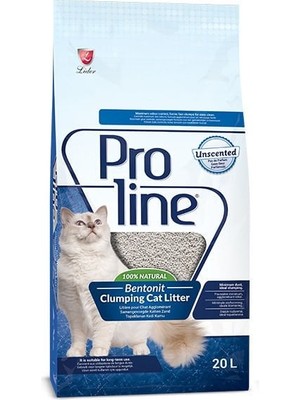 Proline Kokusuz İnce Taneli Topaklanan Bentonit Kedi Kumu 20 Lt