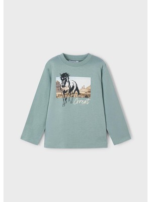 Mayoral Erkek Çocuk Baskılı Sweatshirt Yeşil