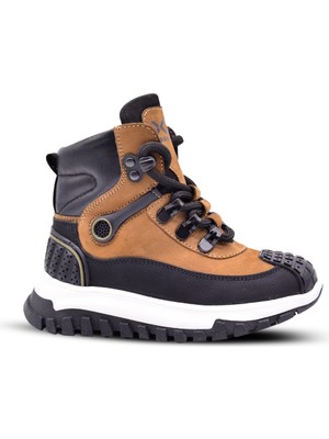 Otto Erkek Çocuk Soğuk Havaya ve Suya Dayanıklı Hakiki Deri Taba Rengi Kışlık Bot