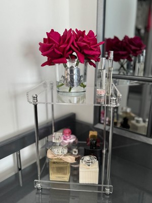 Iki Katlı Organizer Düzenleyici Pleksi Gümüş Boru ve Halka Detaylı