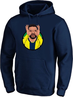 Gözlük Gol Sevinci Ennesyri Baskılı Pamuklu 3 Iplik Şardonlu Sweatshirt