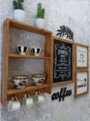 Ahşap Kahve Köşesi, Sıcak ve Şık Mutfak Dekoru, Doğal Tarza Uygun.