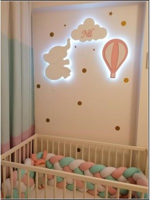 Beyaz Bulut Ahşap Led'li Çocuk Odası Dekorasyonu, Eğlenceli ve Güvenli Aydınlatma