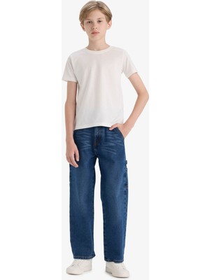 DeFacto Erkek Çocuk Wide Leg Düz Paça Jean Pantolon F0457A825AU