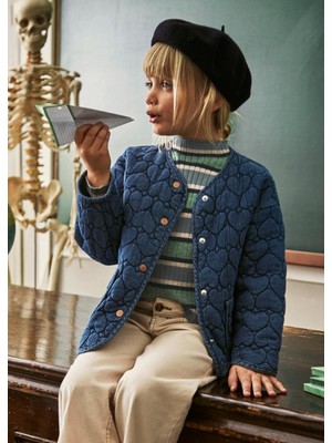 Mayoral Kız Çocuk Kapitone Kot Mont Lacivert