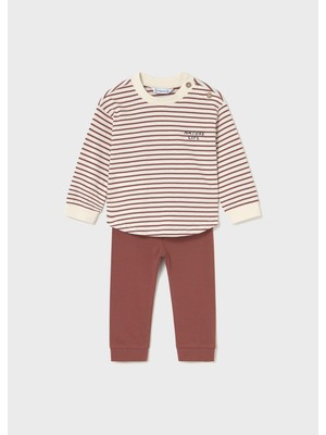 Mayoral Kız Bebek Tayt Sweat Takım Kahverengi