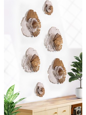 Şık Altın Renk Metal Duvar Panosu, 6 Parça Ev ve Ofis Dekorasyonu