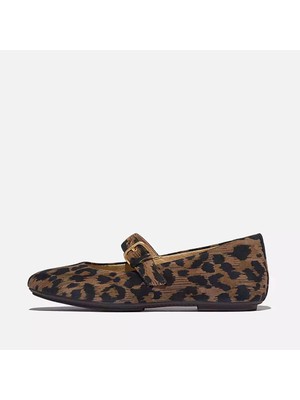 Kadın Babet E3L-D20 Fitflop Delıcato Leopard Suede Mary Janes Chocolate Mix