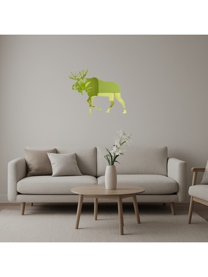 Orman Temalı Geyik Duvar Altın Aynalı Tablosu - DROPX5811-4460