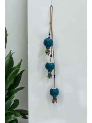 Turkuaz Nar 3'lü Sarkaç Duvar Süsü, Balkon ve Bahçe Dekorasyonu