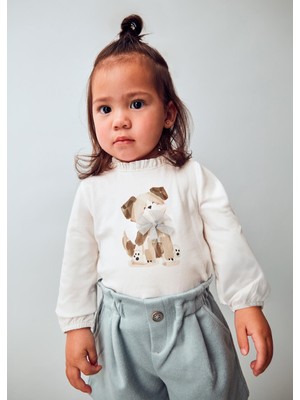 Mayoral Kız Bebek Balon Kol Sweatshirt Krem