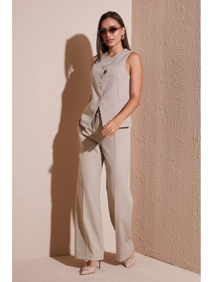 Lela Wide Leg Yüksek Bel Geniş Paça Palazzo Pantolon Bayan Pantolon 65271262