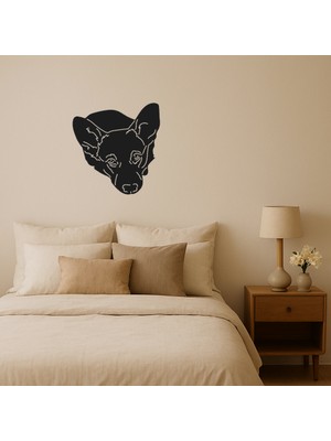 Köpek Yüzü Temalı Dekoratif Duvar Tablosu - DROPX6990-3060