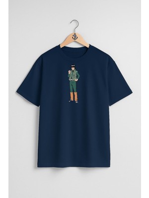 Oversize Might Guy Kakashi Hatake Naruto Uzumaki Göğüs Tasarımlı Unisex T-Shirt
