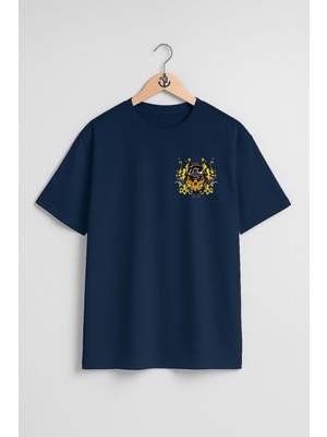 Oversize Kuru Kafa Rider Cep ve Sırt Tasarımlı Unisex T-Shirt