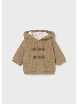 Mayoral Newborn Erkek Bebek Peluş Astarlı Triko Hırka Kahverengi