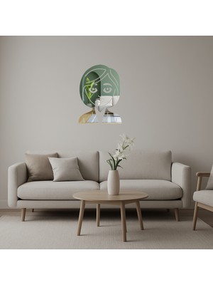 Uzun Saçlı Ofis Çalışanı Kadın Emoji Aynalı Tablo - DROPX1682-9503