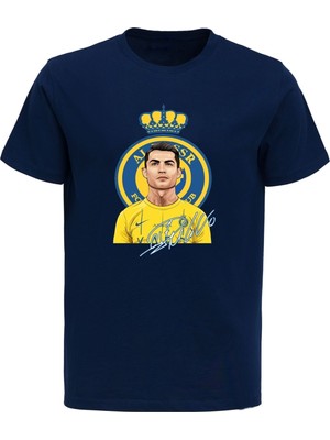 Cristiano Ronaldo Al Nassr Football Club Baskılı Pamuklu Suudi Arabia Baskılı T Shirt