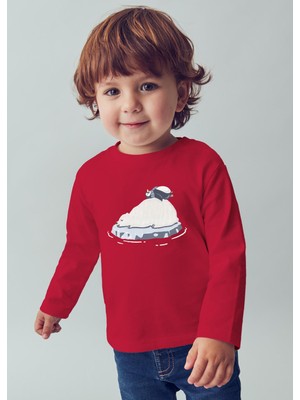 Mayoral Erkek Bebek Baskılı Sweatshirt Kırmızı