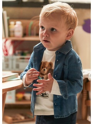 Mayoral Mavi Denim Gömlek Erkek Bebek İçin Modern Kesim Kalıbı ile Şık Tasarım