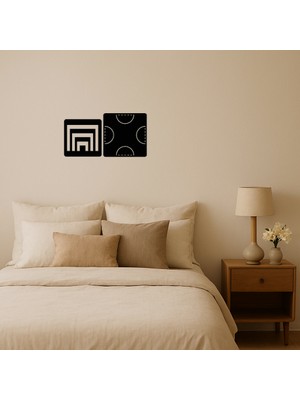 Cepte Toptan Modern Geometrik Desenli Mdf Dekoratif Tablo - DROPX1900-1835