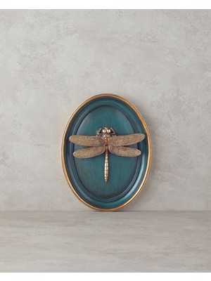 Şık Polyresin Dragonfly Duvar Süsü, Bordo Renk, Dekoratif ve Zarif Tasarım