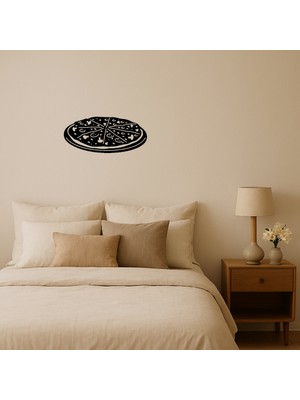 Büyük Tava Pizza Dekoratif Mdf Tablo - DROPX1724-2363