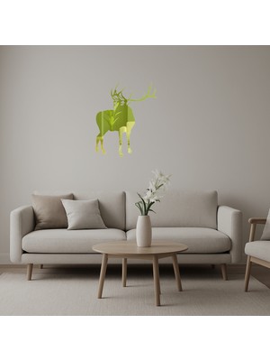 Cepte Toptan Geyik ve Ağaç Siluetli Dekoratif Altın Aynalı Tablo - DROPX8268-8257