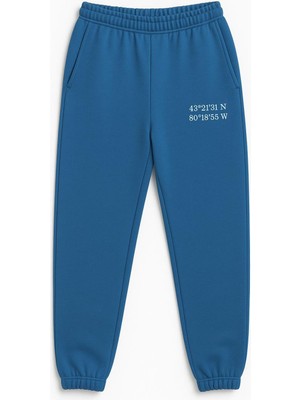 Yüksek Bel Lastikli Baskı Detaylı Eşofman Altı