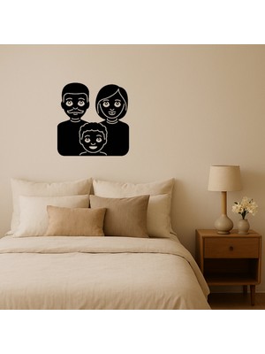 Cepte Toptan Iç Mekan Dekoratif Aile: Anne Baba ve Oğul Emoji Tablosu - DROPX9670-2500