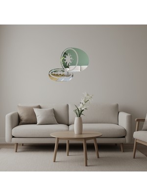 Kiwi Desenli Dekoratif Iç Mekan Aynalı Tablosu - DROPX1642-8392