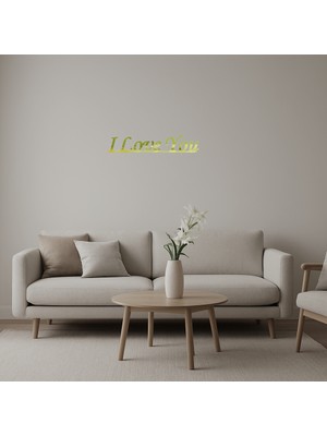 Cepte Toptan Romantik I Love You  Duvar Altın Aynalı Tablosu - DROPX6182-1586