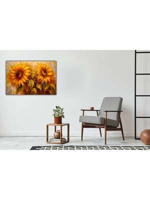 Aden Dekoratif Sarı Çiçekler Kanvas  Tablo