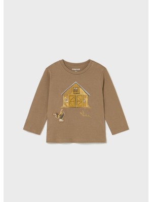 Mayoral Erkek Bebek Baskılı Sweatshirt Kahverengi