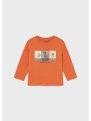 Mayoral Erkek Bebek Baskılı Sweatshirt Turuncu