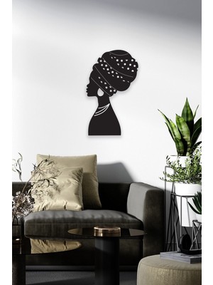 Ahşap Afrikalı Kadın Duvar Dekoru, Şık ve Doğal Tasarım