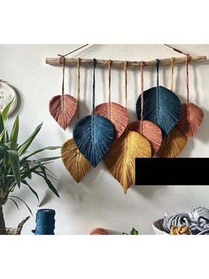 El Yapımı Makrome Yaprak Duvar Dekoru, Şık ve Doğal Ev Aksesuarı