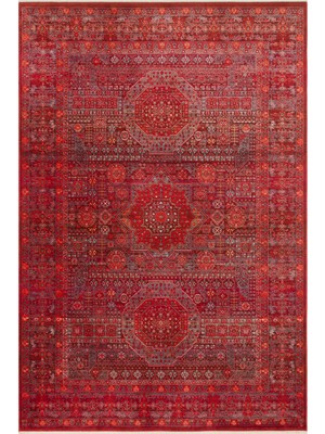 Eko Halı Pietra Pta 20 Red Sıcak Renk Geçişli Etnik Desenli Yumuşak Dokulu Makine Halısı