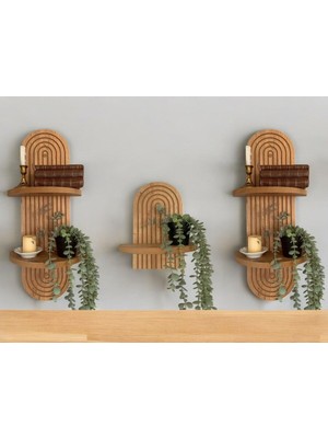 Kahverengi Duvar Rafı Seti, Şık ve Kullanışlı Ev Dekorasyonu Için Ideal!