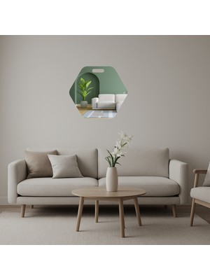 Modern Geometrik Desenli  Dekoratif Aynalı Tablo - DROPX4347-6559