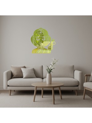 Cepte Toptan Itfaiyeci Kadın Dekoratif Altın Aynalı Tablo - DROPX5936-1268