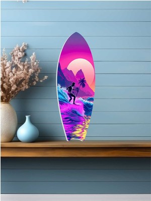 Çok Renkli Pvc Sörf Temalı Duvar Dekoru, Şık ve Eğlenceli Tasarım
