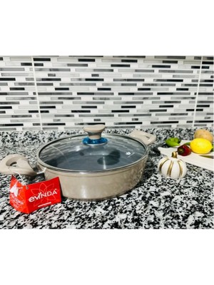 Evinda Pan-Dora Serisi 4 mm Kalınlığında 26 cm Yanmaz Yapışmaz Kristal Seramik Karnıyarık Tencere