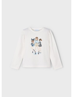 Mayoral Kız Çocuk Sweatshirt Krem