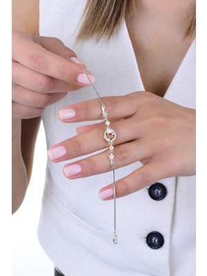 Gümüş Rodyumlu Zirkon Taşlı Yıldız Kümesi Kadın Bileklik SGTL12921RODAJ