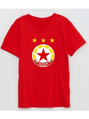 Pfk Cska Sofia 1948 Пфк Цска Baskılı Pamuklu Tişört