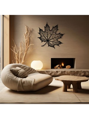 Siyah Yaprak Desenli Duvar Dekoru, Doğal ve Şık Ev Tasarımı Için Ideal