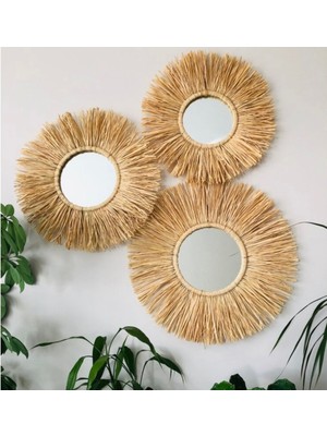 Haki Renkli 3'lü Duvar Aynası Seti, Şık ve Modern Ev Dekorasyonu Için Ideal.